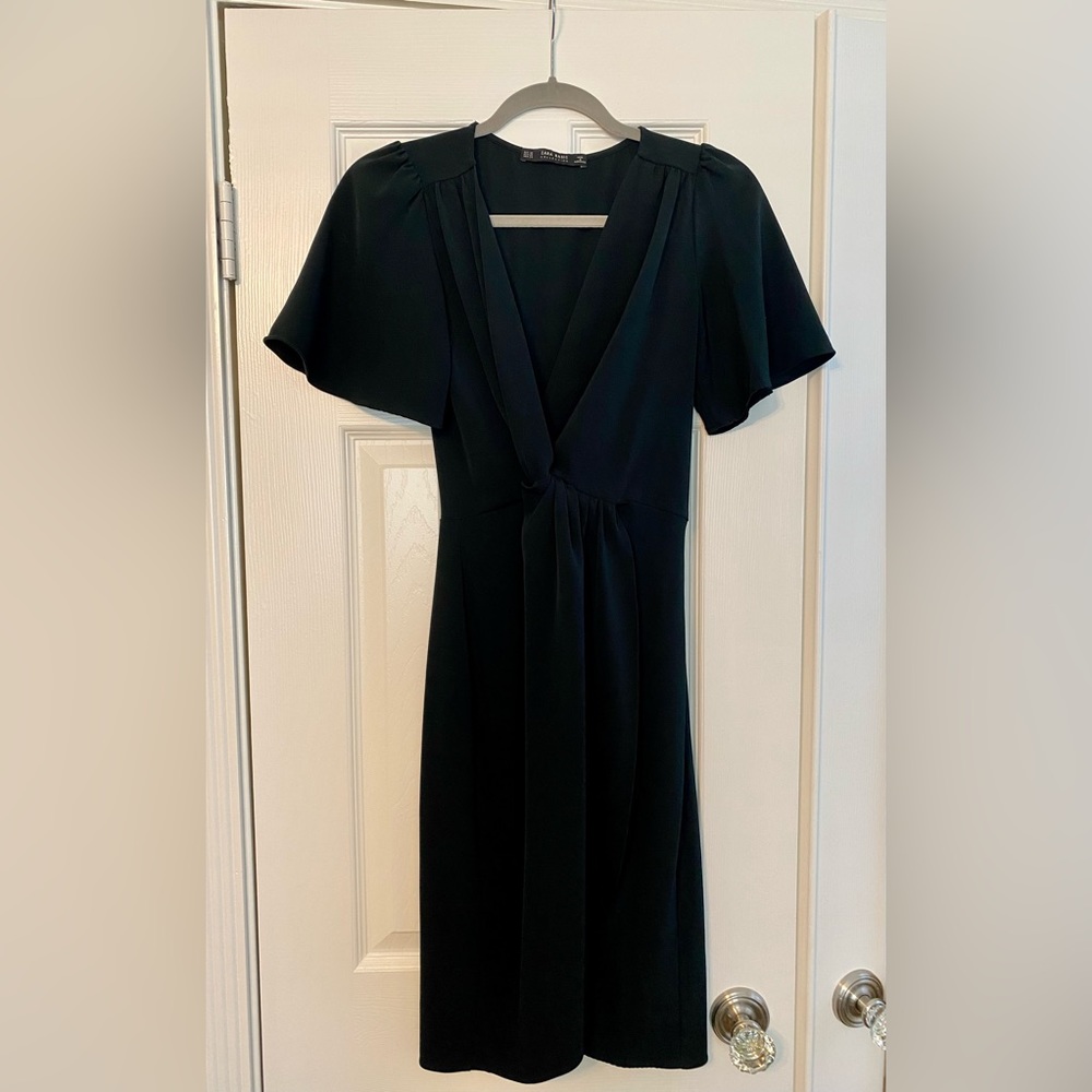 ZARA Basic Collection Black Wrap Dress